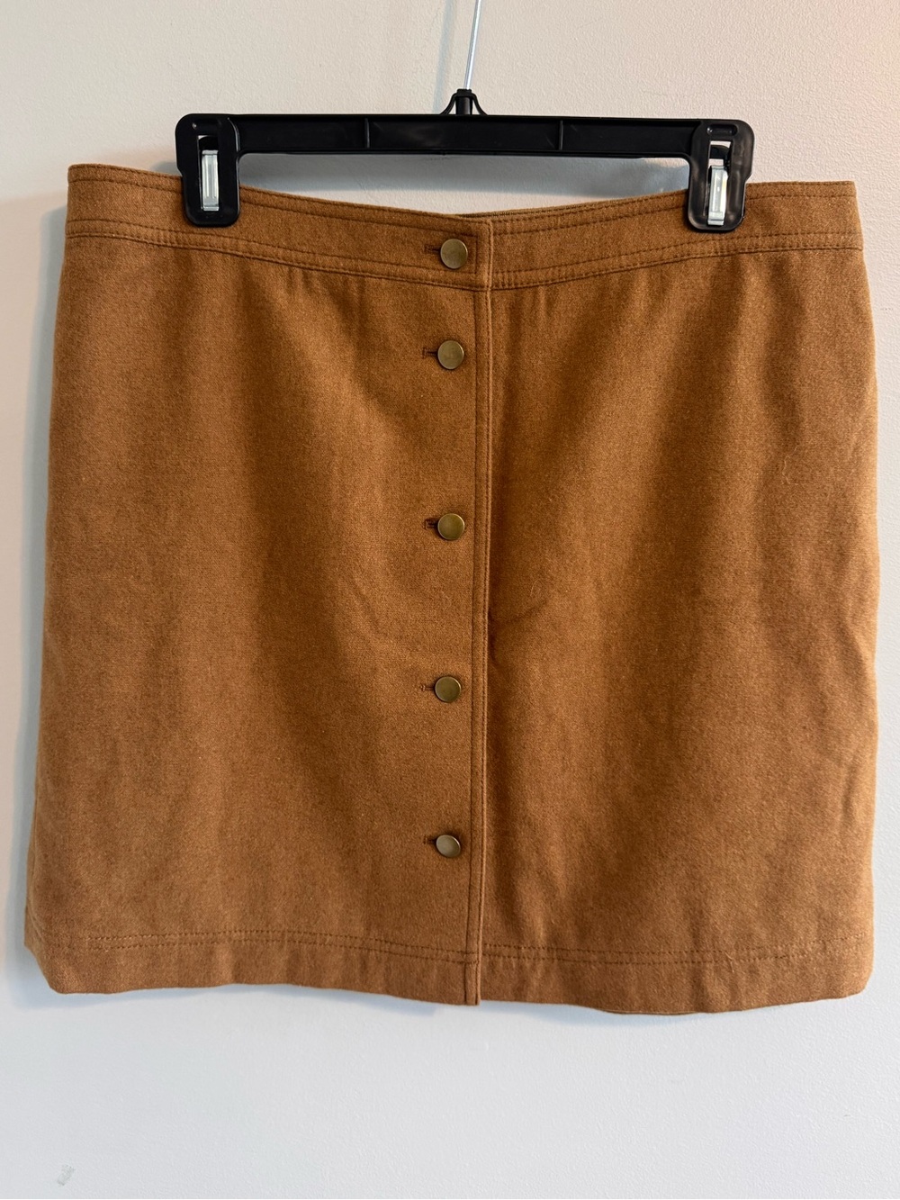Madewell Brown Faux Suede Button‎ Front Mini Skirt Size 12